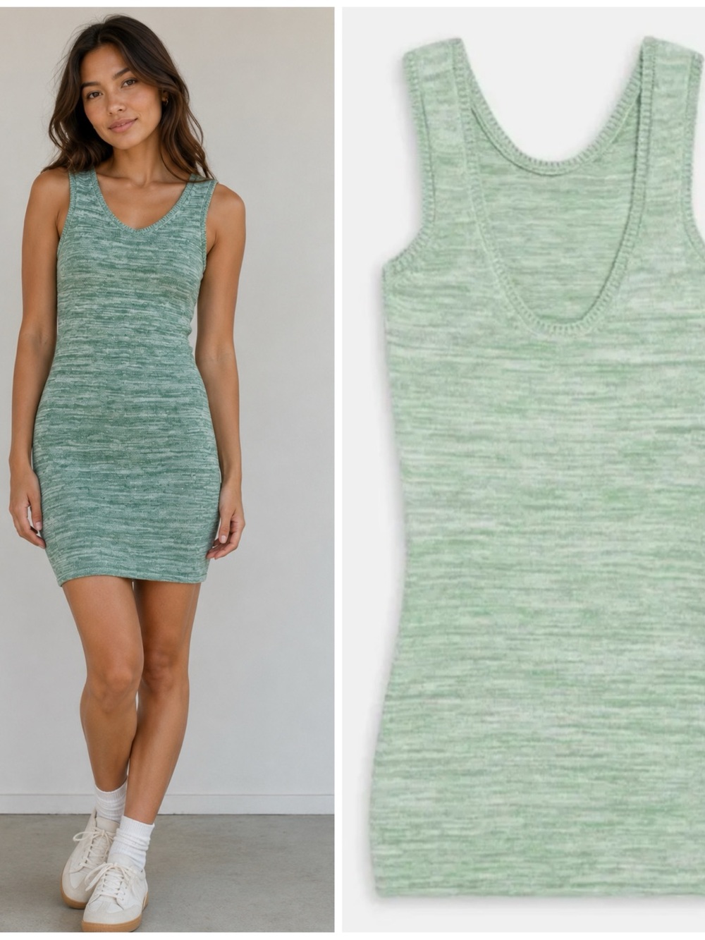 NWT Madhappy Knit Dress Summer Collection Melange Knit Ice Green Size Medium